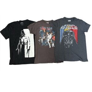 Bundle of 3 Star Wars Characters and Darth Vader T Shirts Short Sleeve Smal
